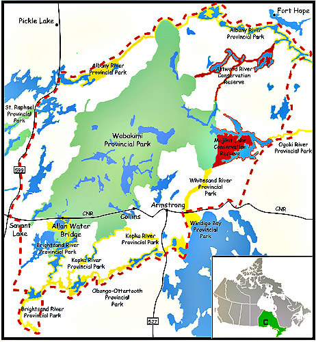 Wabakimi Canoe Map Coverage Areas